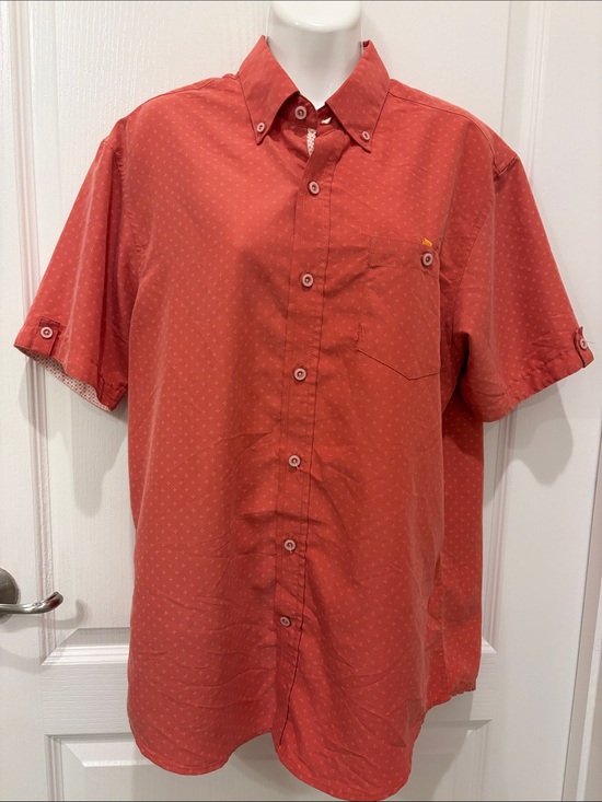 Marti Kat Other - Men's Marti Kat Salmon Print Short-Sleeve Button-Down Shirt M